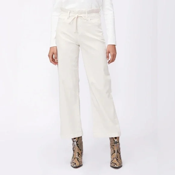 NWT PAIGE Carly Waistband Tie Warm Ecru sz 32 - Picture 2 of 8